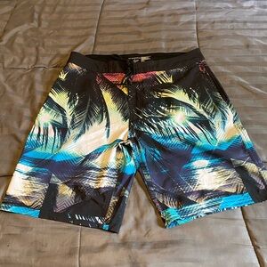 Tropical Print Men's Swim Shorts